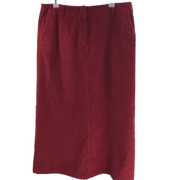 Dresses & Skirts - Brooks Brothers 346 Corduroy Maxi Skirt Sz 12 Cotton Terra Cotta Brown Pockets